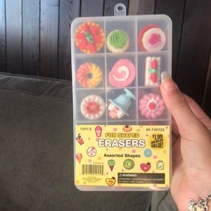 fun shaped erasers ! ( desert and food erasers )